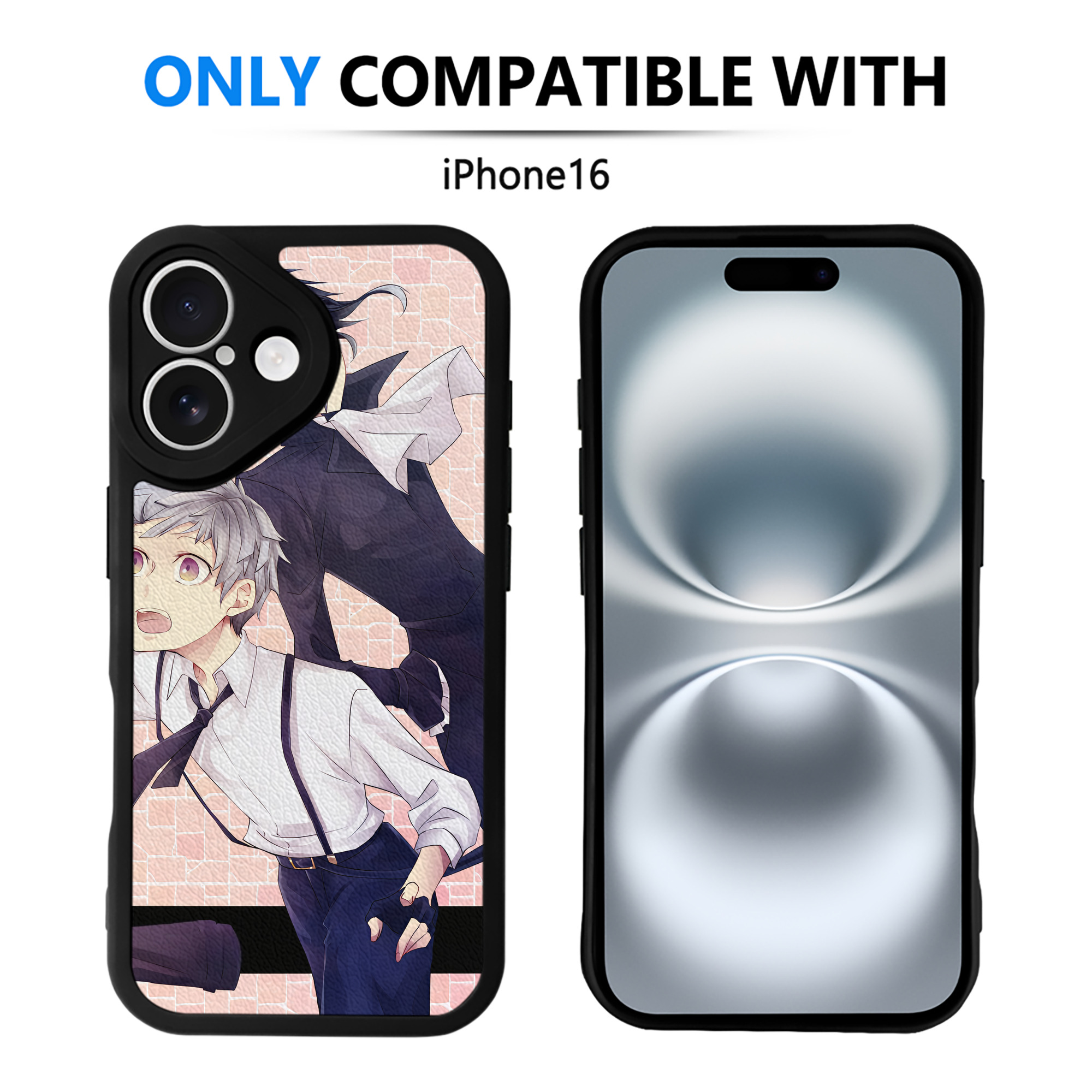 （画像用） 文豪ストレイドッグス Bungo Stray Dogs 【iPhone 16シリーズ対応】シリコンスマホケース（レザー調） 材質：シリコン